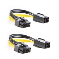 Pcie Cable for CableCreation, 6 Pin Pcie Adapter to 8 Pin Pcie Cable, 2-Pack 6-pin to 8-pin PCIe Exp