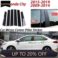 XM Honda City Glossy Black Car Door Window Center Column B C Pillar Post Sticker Trim Mirror Decorat