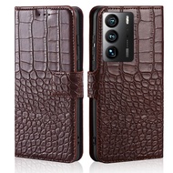 Crocodile Leather Case For ZTE Axon 40 Ultra Flip Cover
