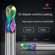 65 Degree Tungsten Steel 2-Blade Colorful Aluminum Ball Knife Diamond-like DLC Colorful High-Gloss C