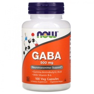 [PRE-ORDER] NOW FOODS GABA 500MG 100 VEG CAPSULES - HELPS RELAXATION AND EASE NERVOUS TENSION NEUROT