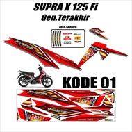 Supra X 125 Fi Striping Sticker - Supra X 125 Fi New Racing Design Variation Strip Sticker DA-01