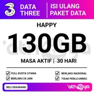 Kuota 3 Kuota Tri HAPPY 55GB 100GB 130GB 30 HARI PAKER DATA TRI HAPPY