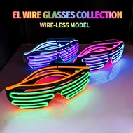 Light-up Glasses Wire-less Cermin Mata Lampu LED Glasses Neon Spec LED Light Glass Neon Party Costum