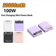 【SG Stock】Digital Display 4 in1 100W Powerbank 20000mah Fast Charging Mini Power Bank With Cable  For iphone Samsung
