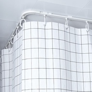 Bathroom rail top mounted partition door waterproof hanging curtain Nordic pole curved bathroom