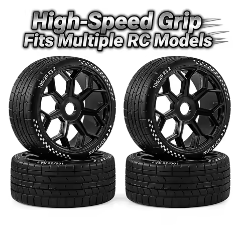High-Speed RC Tire Wheels 4PCS for 1/7 ARRMA Infraction FELONY Limitless, Fits FSRC Model GT 1/8 Hua
