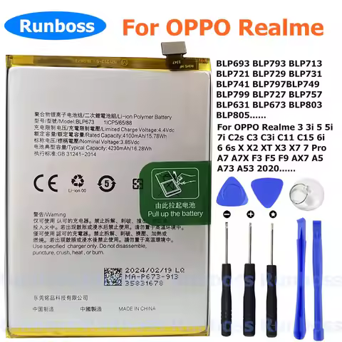 Original Battery for OPPO Realme 3 3i 5 5i 7i C2s C3 C3i C11 C15 6i 6 6s X X2 XT X3 X7 7 Pro A7 A7X 
