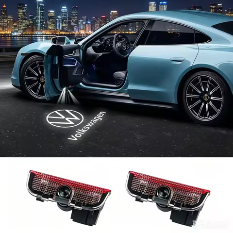 2pcs LED Car Door Logo Projector Light Accessories for VW R Golf 5 6 7 GTI GTD GTE Touareg CC Passat