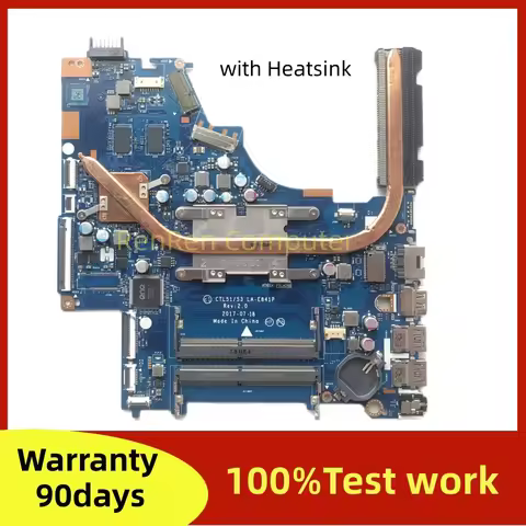 CTL51/53 LA-E841P For HP Pavilion 15-BW 255 G6 15q-by tpn-c130 Laptop Motherboard with Heatsink Heat