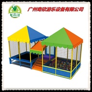 Outdoor Square Six-in-One Trampoline  Large Children's Spring Trampoline  Children's Adult Mesh Trampoline