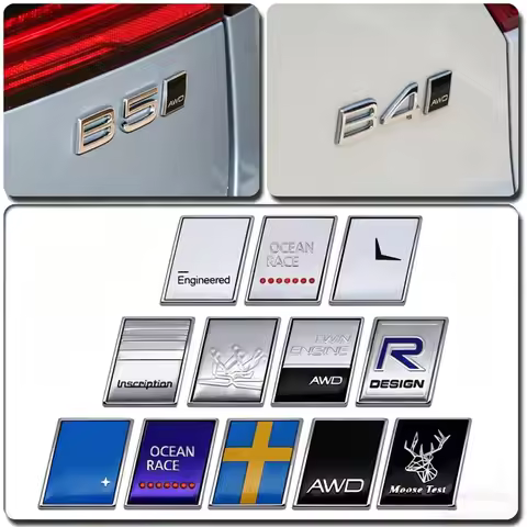 For Volvo S80 S60 S90 XC90 XC60 V40 V90 V60 D2 D5 T5 T6 T8 3D Metal Car Trunk Rear Sticker AWD RDESI