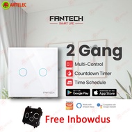 FANTECH Smart wifi touch wall switch 2 Gang touch switch SWS0102
