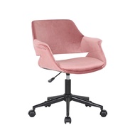 [特價]E-home Abel雅貝爾飛翼扶手絨布電腦椅-三色可選粉紅色