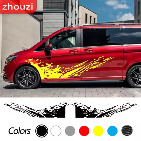 Lot Car Stickers For Mercedes Benz Vito Viano V Class W447 W639 Van Sport Stripes Door Graphics Viny