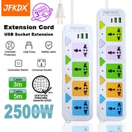[Freebies] 1.5m/3m/5m/8 Meters Extension Outlet With Switch USB Socket Extension Wire Extension Cord