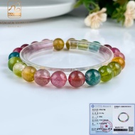 Baceda Natual HQ bright rich color rainbow tourmaline beaded bracelet women's bracelet men's bracele