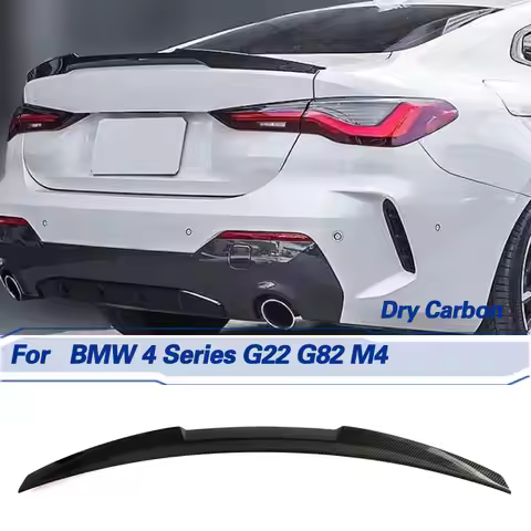 Car Rear Trunk Spoiler Wings Prepreg Dry Carbon for BMW 4 Series G22 G82 M4 M440i Coupe 2021-2023 Re
