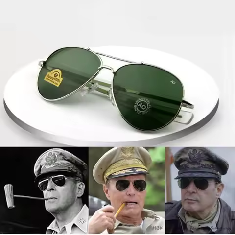 AO Aviation Sunglasses Men women American Army Military Optical retro oval driving glasses pilot Ocu