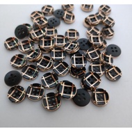 KEMEJA 100 Pcs 11 mm Gold Black Checkered Shirt Buttons