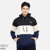 Odza Jaket Sweater Hoodie Luaran Pria Wanita Fleece Premium Tricolor