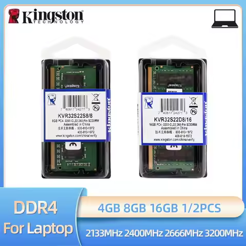 1/2pcs kingston Memoria RAM DDR4 4GB 8GB 16GB 3200MHz 2666MHz 2400MHz 2133MHz Laptop Memory PC4-2130