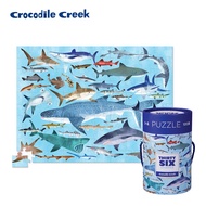 Crocodile Creek生物主題學習桶裝拼圖/ 鯊魚世界/ 100片