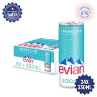 evian Sparkling Natural Mineral Water Can (24 x 330ml Carton)