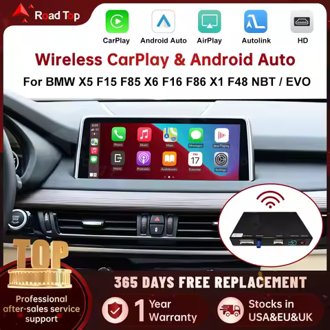 Wireless CarPlay RoadTop for BMW X5 F15 F85 X6 F16 F86 2014-2020 X1 F48 2016-2020 with Android Auto 