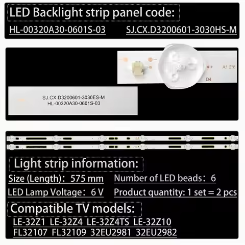 LED Strips For H-LED32ET1001 H-LED32R405BS2 TF-LED32S66T2S TF-LED32S85T2S TF-LED32S90T2 LED32S66T2S
