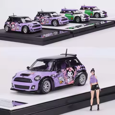 Am Bmw Mini Cooper 1:64 Buzz Lightyear Kuromi Paint Alloy Car Model Simulation