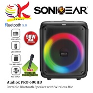 SONICGEAR AUDIOX PRO 600HD PORTABLE BLUETOOTH WIRELESS SPEAKER WITH WIRELESS MIC KARAOKE FUNCTION / 