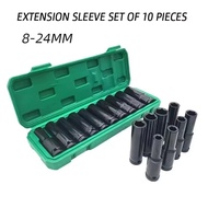 Spot COD 10 Pieces/Set Hex Shank Electric Wrench Set Long Socket Block 1/2'' 4 Inches