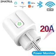 SMATRUL 20A 4400W Tuya WiFi EU Smart Plug 220V Power Monitor Wireless Socket Remote Water Heater Control For Google Home Alexa