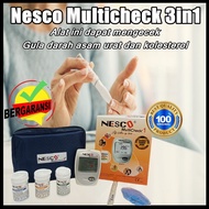 Promo Alat kesehatan tes gula darah kolesterol asam urat alat nesco multicheck 3in1 gcu tes gula darah kolesterol dan asam urat Terbaik Berkualitas