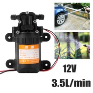 ปั๊มน้ำไฟฟ้าสำหรับการเกษตร DC 12 V 3.5L 70PSI/นาทีปั๊มน้ำสำหรับการเกษตรไดอะแฟรมแรงดันสูงสีดำขนาดเล็กล้างรถ12 V