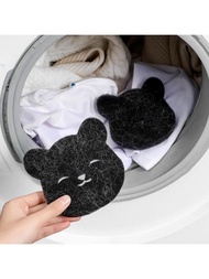 洗衣機毛球修剪器二合一熊型黏滾輪適用於濕和乾使用,防止纏結和結,洗衣護理清潔工具