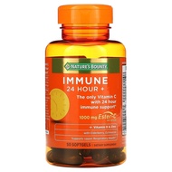 Natures Bounty Immune 24 Hour+ ขนาด 500 มก.บรรจุแคปซูลนิ่ม 50 แคปซูล