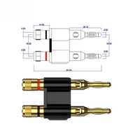 {news}4mm Dual Row Lantern Banana Connector with 4mm Jack Red Black Screw Mount Gold