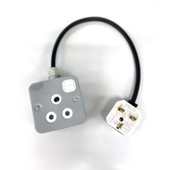 13A PLUG TO 15A METAL SOCKET HEAVY DUTY CABLE ADAPTOR