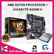 Gigabyte B450M H B450 AM4 MOTHERBOARD + AMD RYZEN ATHLON / RYZEN 3 / RYZEN 5 / RYZEN 7 CPU COMBO PRO