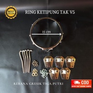Ring ketipung ring kendang ukuran 22 krom V5 ring lebih tebel baut uk 12