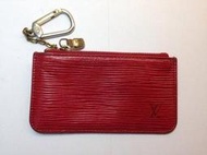 LV 紅色 Louise Vuitton 零錢包EPI鑰匙包 錢包 短夾㊣ 二手真品 有BV Chanel