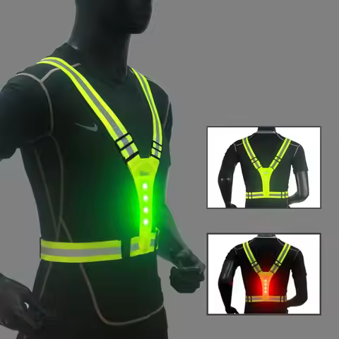 LED Reflective Running Vest, Safety Gear for Night Running, Walking, Cycling