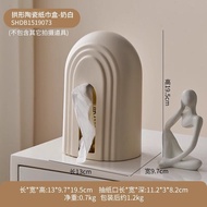 กล่องกระดาษทิชชูเซรามิคสร้างสรรค์ห้องนั่งเล่นหรูหราระดับไฮเอนด์ ดีไซน์ Sense Facial Tissue Box Deskt