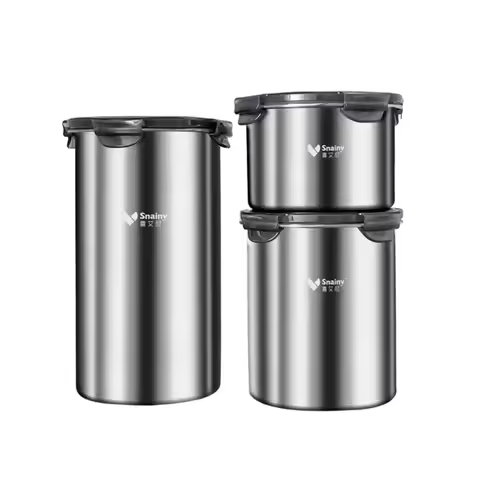 500ml/900ml/1400ml Coffee Canister LFGB Certified Pure 304 Stainless Steel Tea Preservation Jar Ultr