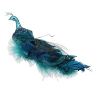 Christmas Gift Christmas Tree Simulation Three-dimensional Peacock Pendant Crafts Natural Feather Christmas Gift