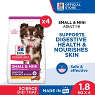 [Bundle Of 4] Hill's Science Diet Adult Sensitive Stomach &amp; Skin Small &amp; Mini Chicken Recipe Dry Dog Food 1.8kg