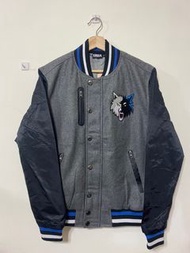 NBA jacket 灰狼隊羊毛繡花棒球外套