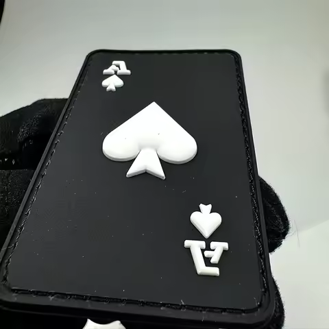 Ace of Spades Glow-in-the-Dark PVC Tactical Patch Velcros - Military Morale Hook &loop Fastener Armb